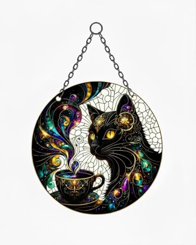 Stained Acrylic Suncatcher Window Hanging : Black...