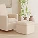 Babyletto Cali Storage Ottoman in Chai Shearling, Greenguard Gold Certified