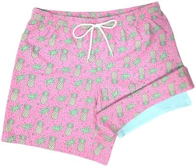 Calção de banho masculino com forro, short de verão, secagem rápi...