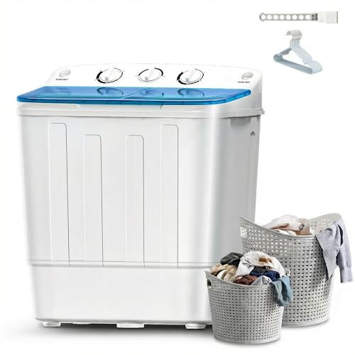 Image of DOGHLY 18lbs Portable Washing Machine, Washer with Drying Rack & 10 Hangers