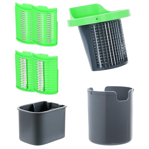 Genius Nicer Dicer Electro Gemüseschneider Zubehör 7 tlg Ersatzteile für elektrische Gemüsehobel 3 Einsätze Küchezubehör für Gmeüse Obst Schneider