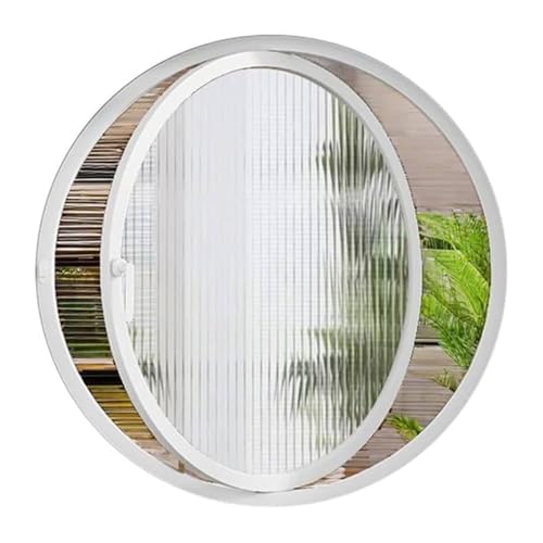 LYMGRZ Finestra Centrale Rotonda in Lega di Alluminio, oblò in Vetro temperato per seminterrato Aperto, ventilabile e Decorata (Vetro Changhong, 60 cm/23,6)