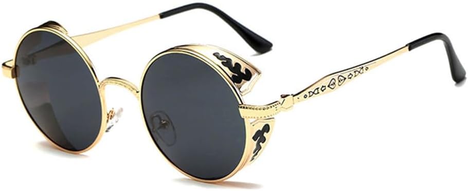 round steampunk sunglasses for men vintage glasses punk sunglasses women retro