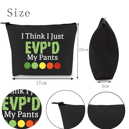 POFULL Ghost Hunting Gift Paranormal Gift I Think I Just Evp'd My Pants Cosmetic Bag Ghost Adventurers Gift (Black I Think I Just Bag)2