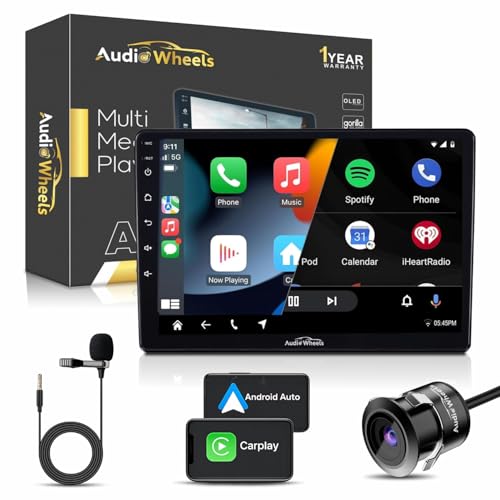 Image of Audio Wheels 10-Inch 1280P HD Smart Car Display | CarPlay & Auto Support | TS-9 Processor | 2GB RAM, 32GB ROM | 13 Multimedia BT Player + AHD Camera Included