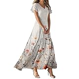 Mother of The Groom Dresses Summer for Teens 2025 Cruise Wear Women Maxi Dress Prom Long Wedding Flowy Beach Boho Bridesmaid Plus Size Church Curvy Vestidos Largos 1940S Outfits Light Gray XL