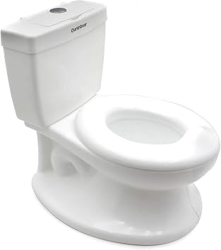 SMT- Baby Kids Portable White Realistic Toddler Potty Training Toilet w/Flushing Sound Baby Chair Seat Kid [P/N ET-BABY004-WHITE]