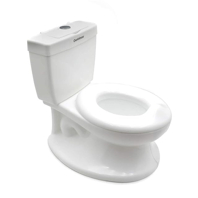 SMT- Baby Kids Portable White Realistic Toddler Potty Training Toilet w Flushing Sound Baby Chair Seat Kid P
