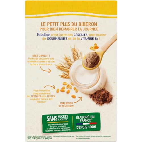 Blédina - Préparation à base de céréales instantanées, cacao, 400g (Lot de 6)