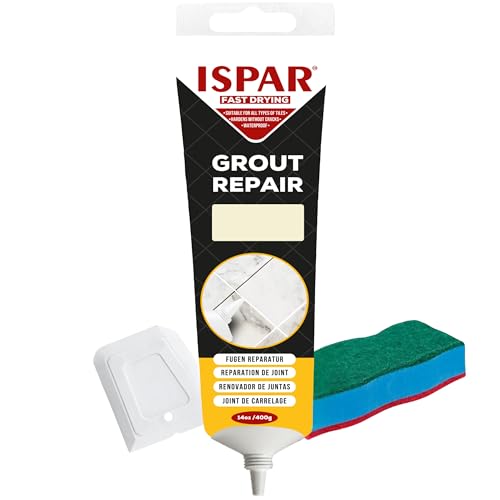 ISPAR Fugenmörtel Creme 400g – Fertige Fugenmasse für Fliesenfugen – Mit Spachtel & Reinigungsschwamm – Für Bad, Küche & Fugenreparatur – Geruchsneutral & Alltagstauglich