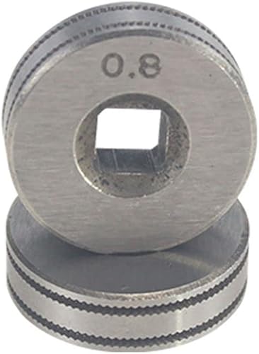 2 unids 0.8/0.039 in ruedas de rollo moleteado surco alambre alimentación rodillos 25mm0.0.315 in 0.039 in Knurl K Groove para acero aluminio flujo