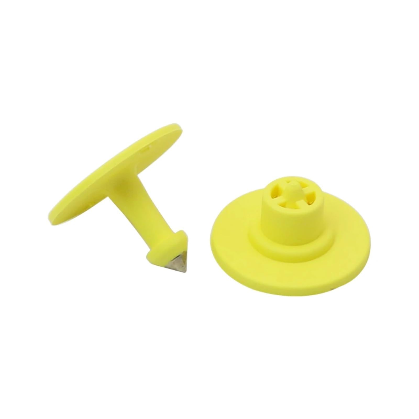 Marcatori auricolari per bestiame, 100 pz. Multicolor Vuoto Rotondo Testa di Rame Suino Pecora Etichetta Orecchio Carta d'Identità Alimentazione Animale(Yellow)