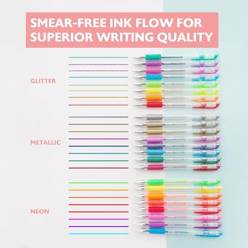 BAZIC Scented Glitter Neon Metallic Gel Pen, 24 colores miniatura 3