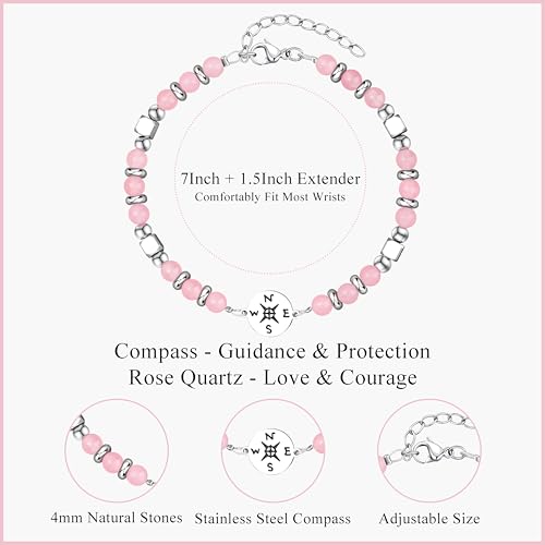 Image of Joycuff Graduation Gifts for Her Him Class of 2026 Graduation Bracelets Inspirational Graduation Compass Bracelet for Women College Graduation Gift for Him Her