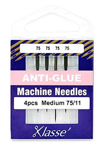 KlasseNeedles Klasse Anti Glue 75/11 4 Needles Bundle of 5, Silver