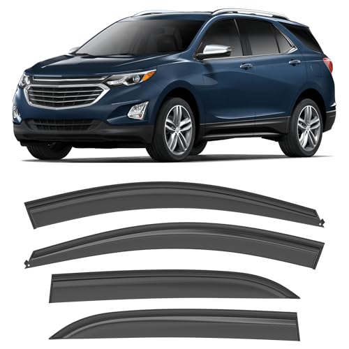 Image of Shatterproof Taped-On Window Deflectors for Chevrolet (Chevy) Equinox 2018-2024, Rain Guards, Window Visors for Cars, Vent Deflector, 4pcs