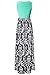 Zattcas Womens Summer Contrast Sleeveless Tank Top Floral Print Maxi Dress Mint Black Small