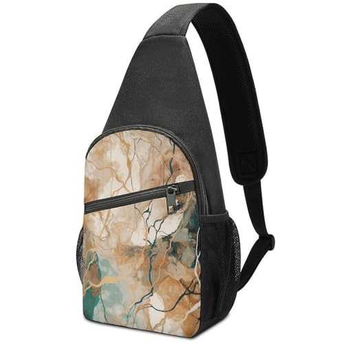 Bolso Sling para Mujer y Hombre Crossbody Pequeño Dorado