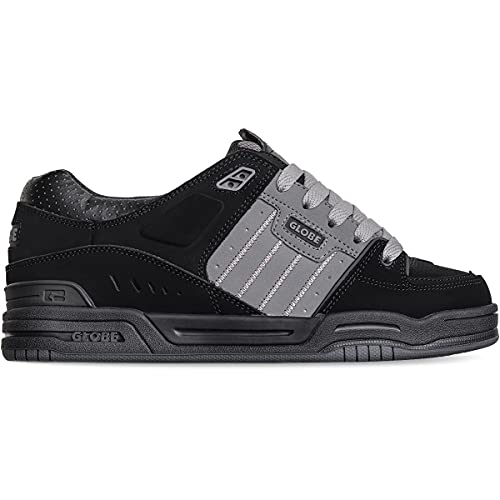 Image of Globe Fusion, Men's Skateboard Shoe, Black Charcoal Split, 4 UK