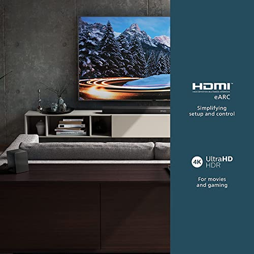 Image of Philips Soundbar TAB8967 7.1 CH (5.1.2) 780 Watt with HDMI ARC, AI Voice Assistant, Dolby Atmos, Real Surround, Wireless Subwoofer, Up-Firing Speakers, Wireless Rear Speakers (Black)