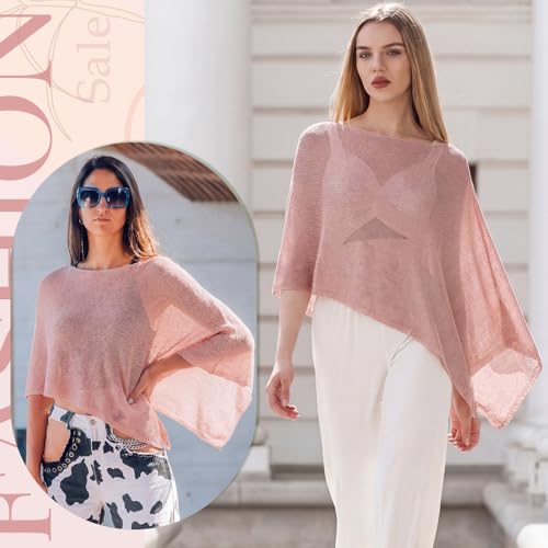 Image of Women Sheer Poncho Shrug Summer Sheer Blouse Top Lightweight Poncho Bolero for Evening Dress