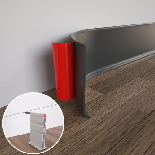 COUKIU Flexible Baseboard Molding Trim 4"x60' Self-Adhesive Vinyl Black