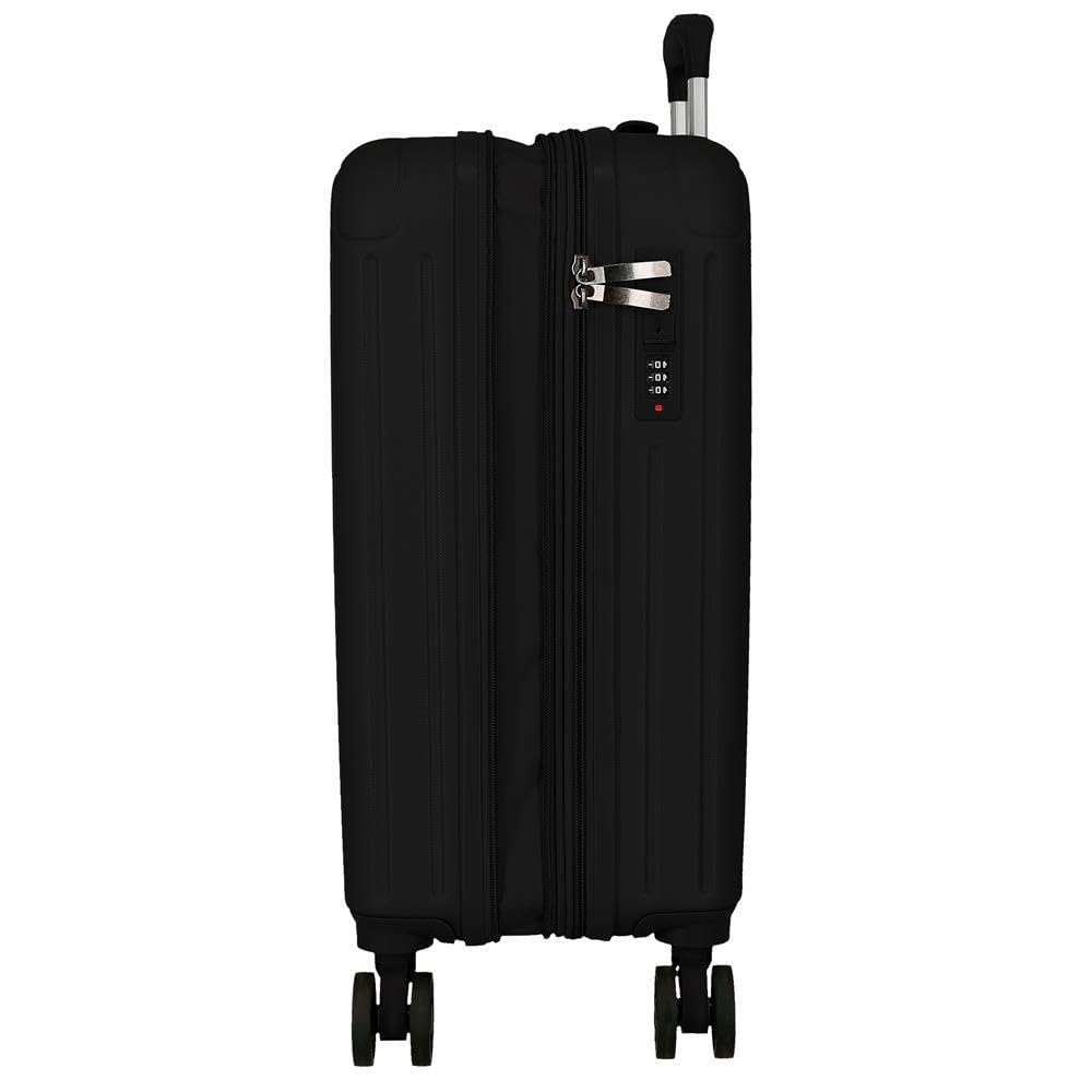 MOVOM Joumma Timber Valigia da Cabina Nero 40x55x20 cm Rigido ABS Lucchetto a Combinazione Integrato 37L 3.1kg 4 Doppie Ruote Estensibile Bagaglio a Mano