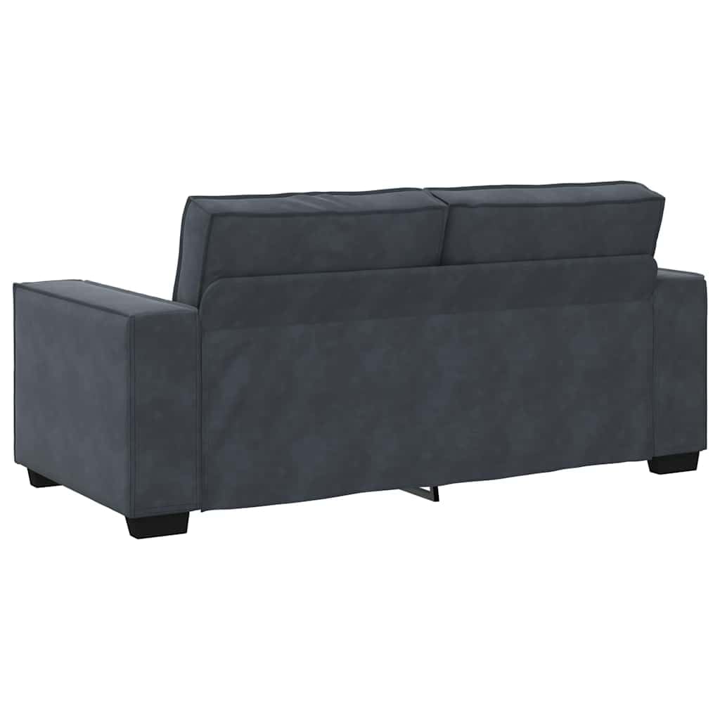 Sofa 2-osobowa, ciemnoszara, aksamitna sofa 180 x 78 x 84 cm, sofa do salonu z szerokimi podłokietnikami, do salonu, pokoju gościnnego, biura