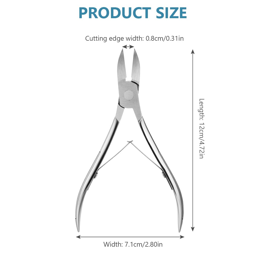 Beugo Pince Coupe Ongles, Pinces à Ongle Incarné en Acier Inoxydable Professionnelle avec Capuchon en Plastique Ciseaux à Cuticules pour Couper les Ongles Épais（B）