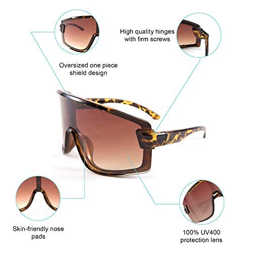 Karsaer Fashion Oversized Shield Sunglasses Women Men One Piece Outdoor Cycling K5019-P1 #TOP3