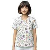 Nurse is Love Casaca Sanitaria Mujer White-Animals - Casaca Mujer para Trabajo | Camiseta - Uniforme | Pijama. Diseños con Bolsillos Ideal para Salvabolsillos | Regalos