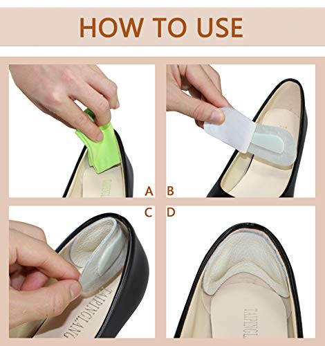 Nanooer Leather High Heel Pads for Shoes That are Too Big, Heel Grips Liner for Shoe Pads for Shoes Too Big, High Heel Inserts for Women Anti Slip, High Heel Insoles,3 Pair (5)