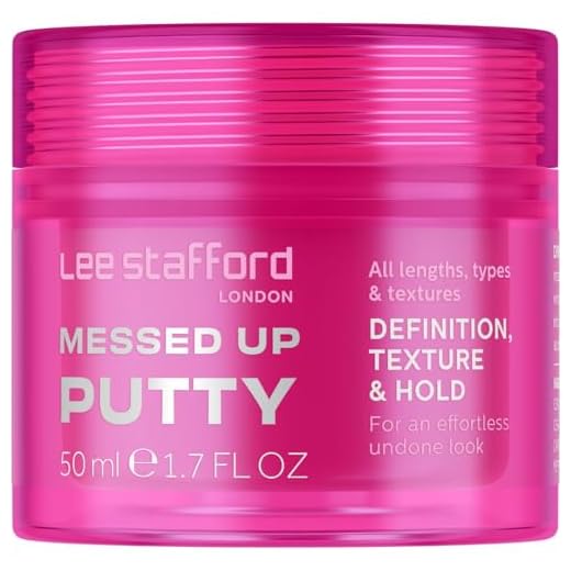 Lee Stafford Hair Styling Pomade | Messed Up Putty - Lighweight, Pliable Shaping Wax Paste, All Lengths, Firm Hold for Texturizing & Definition, Flyaway Tamer, Smoothing Slick Back, Men & Women