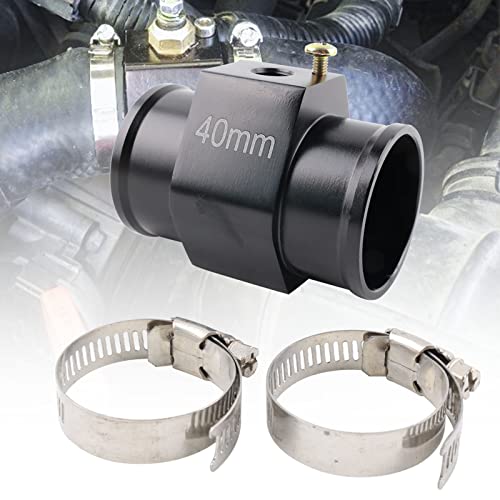 Aluminum Water Temp Meter Temperature Gauge Joint Pipe Radiator Sensor Adaptor Attachment Hose Clamps （40mm/1/8''NPT）