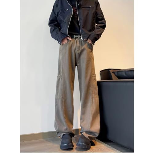 Men's Trendy Y2K Wide Leg Vintage Washed Cargo Jeans for Teen Boys Baggy Hip Hop Denim Pants4