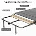 cdar Camping Cot, 3-Fold Folding Bed with Mattress Portable Bed Metal Cot Guest Bed for Adults Space Saving Sleepers Chair with Thick Pad (66.9