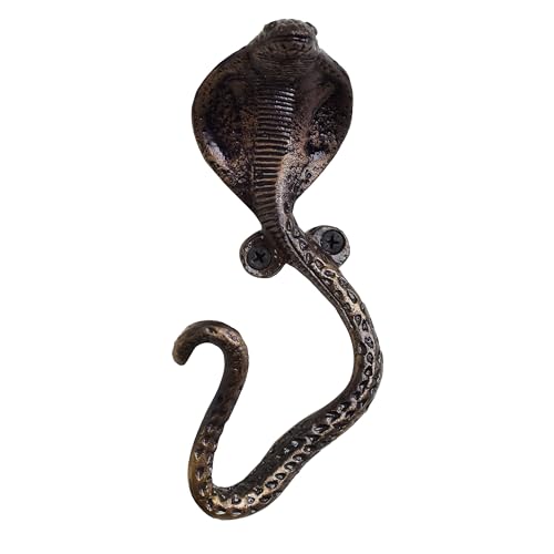 Image of Indian-Shelf Decorative Cobra Wall Hooks Kids Coat Hooks Unique Bathroom Towel Holder Antique Snake Hooks Vintage Animal Hooks Heavy Duty Backpack Hanger - 1 Piece
