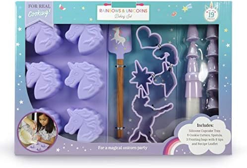 Handstand Kids 19-Piece Unicorn Baking Set with Recipes for Kids