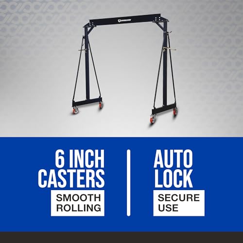 Image of Strongway Adjustable Gantry Crane, 4000-Lb. Capacity, 8.2ft.-12.14ft. Lift