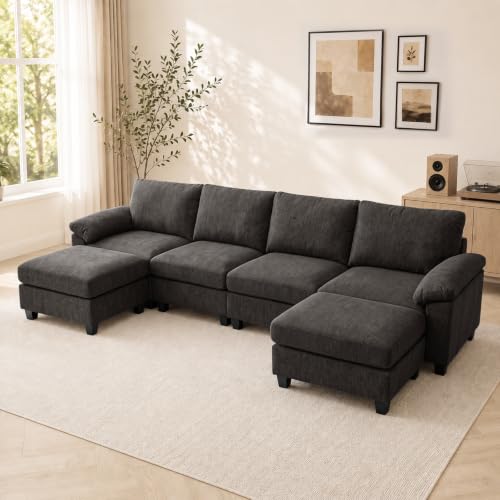 Image of Sectional Couches for Living Room, 141 inch U Shaped Cloud Sofa & Couch