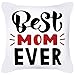 Lieson Housse Coussin 50x50, Coussins Decoratifs pour Canapes Blanc Noir Rouge Taie D 'Oreiller Best MOM Ever, Polyester