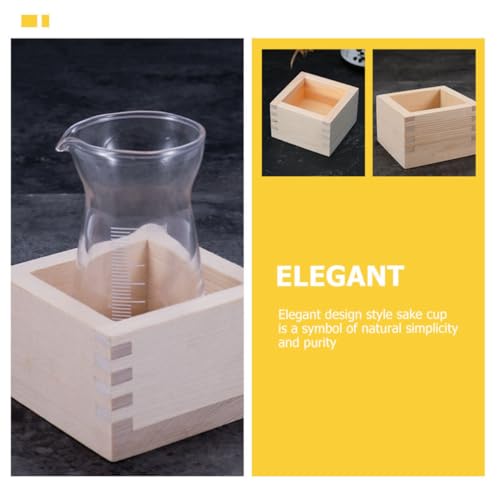 Juego de sake de vidrio con soporte de madera para barra y hostelería 8