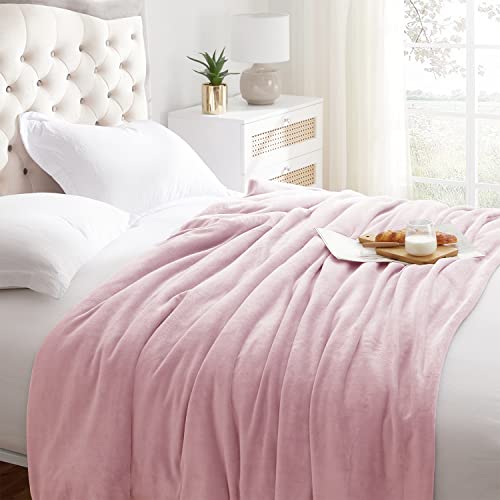 Fleece Blanket Twin Size Pink Lightweight Super Soft Cozy Luxury Bed Blanket Microfiber