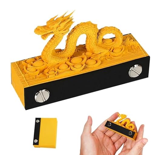Bloc de notas 3D, Bloc de notas 3D con forma de dragón chino, de decorativo para aliviar el estrés, Año del Dragón, Oficina, Sala de estar, Escritorio, de para colegas, amigos | Ya disponible en tu tienda friki favorita! En mundofriki.es!