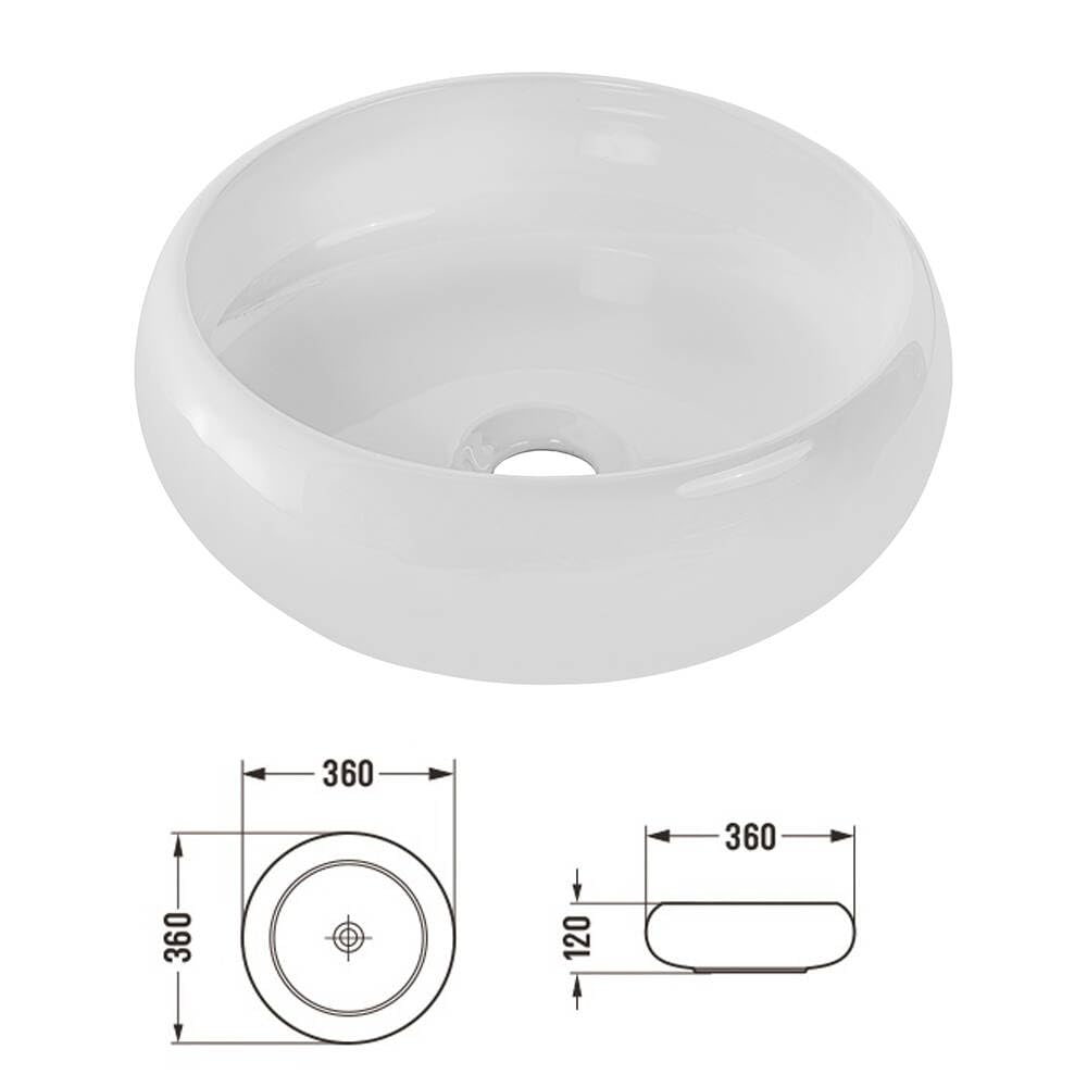 [en.casa] Mueble de Baño con Lavabo Redondo Newport Instalación Mural Armario Baño con 2 Puertas y Encimera 1 Lavabo de Cerámica MDF 60x72x40cm - Roble