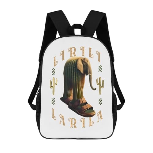 Liliri-larila Merch 17 Inch Shoulder Backpack Italian-Brainrot Meme Water Resistant Lightweight Daypack