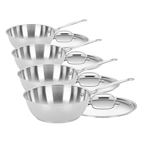 Image of Cuisinart 735-24 Chef's Classic Stainless 3-Quart Chef's Pan with Cover (Pack of 4)