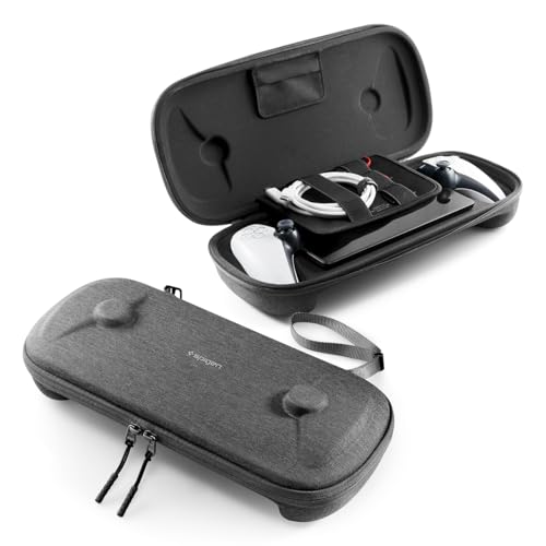 Spigen Klasden Pochette Compatible avec PlayStation Portal Remote Player Pouch Deux Options de Transport et dragonne - Gris Anthracite