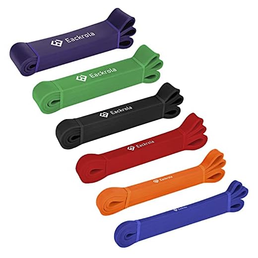 Pull Up Assistance Bands - Eackrola Resistance Bands Set of 6 Monster Heavy Duty Workout Exercise Stretch Fitness Bands for Body, Instruction Guide and Carry Bag Included