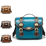 Zekono カメラバッグ レトロレザー風 一眼レフカメラバッグ 落下防止インナー付き 大容量ショルダー鞄 防水 ショルダー鞄 (アップグレードされたブルーミディアム)